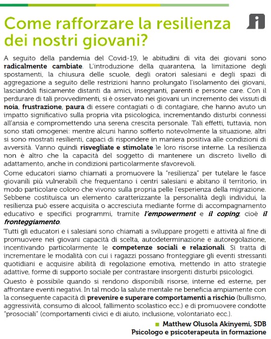 Come rafforzare la resilienza dei nostri giovani?